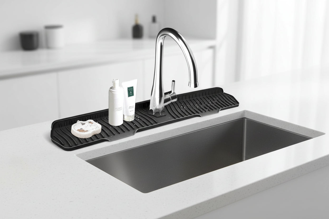 Tapis anti-éclaboussures pour évier